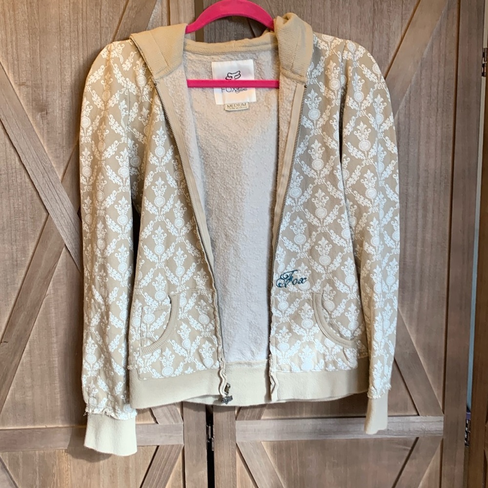 Fox Racing Hoodie - Medium - Tan White